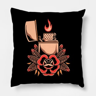 oldschool lighter tattoo Pillow