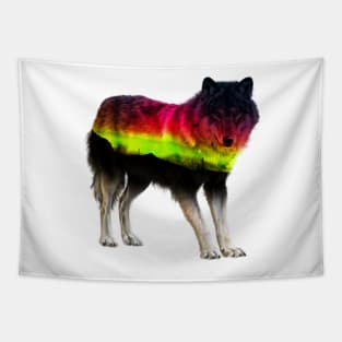 Wolf Aurora Tapestry