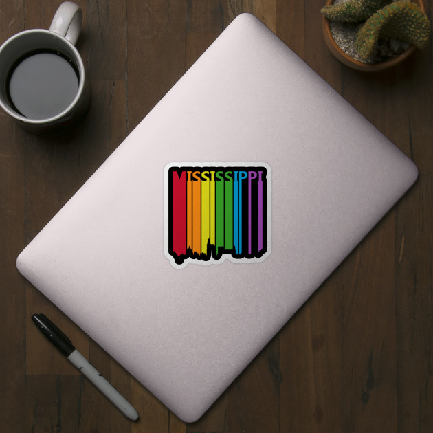 Mississippi LGBT Gay Pride Rainbow White Adult Tank Top