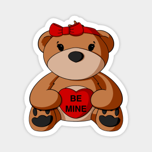 Be Mine Valentine Teddy Bear Magnet