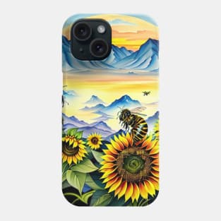 Bee On A Sunflower Phone Case