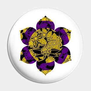 Flight Over Flowers of Fantasy - Intersex Pride Flag Pin