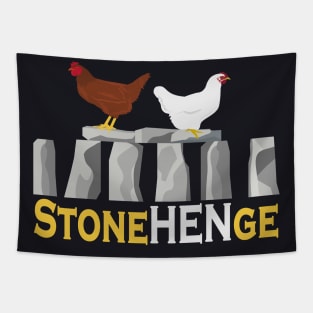 StoneHENge funny Chicken Pun Tapestry