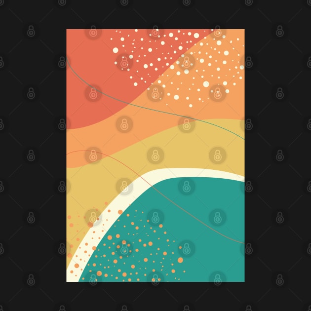 Modern Abstract Organic Shapes in Yellow, Orange and Teal by tramasdesign