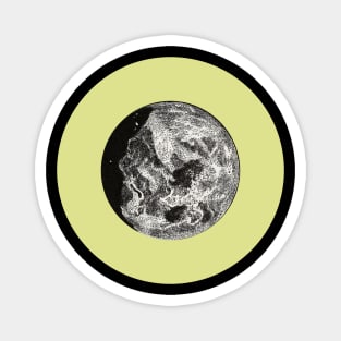 Halloween Moon, Fortunes, Portents, Omens, and Signs - Pale Green and Black Variation Magnet