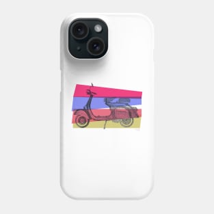 Scooter Vespa on pink and purple Phone Case