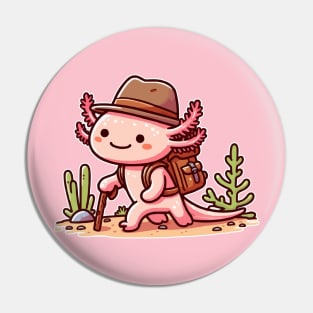 axolotl funny Hiking Pin