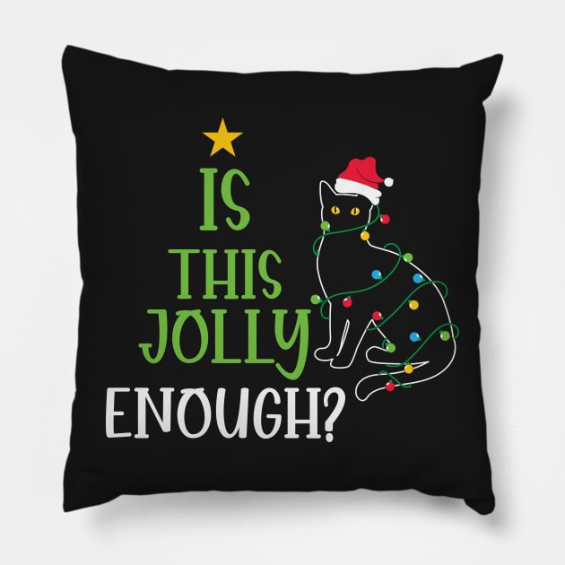 Is this Jolly Enough ? Black Cute Cat Pillow by Bam-the-25th