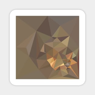 Dark Tan Brown Abstract Low Polygon Background Magnet