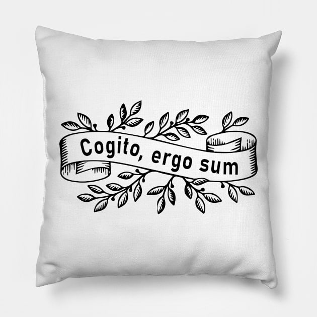 Cogito Ergo Sum Pillow by Pasan-hpmm