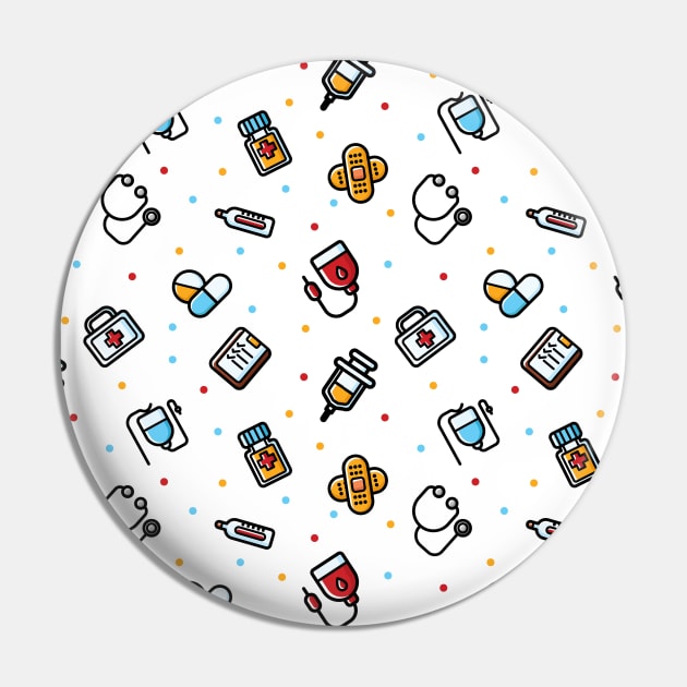 Nurse Pattern Pin by aquariart