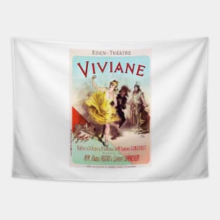 VIVIANE EDEN THEATRE Vintage French Ballet Opera Theater Advertisement Tapestry