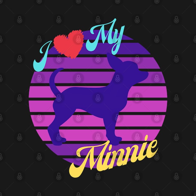 My Minnie Chihuahua Dog Retro Sunset by Ognisty Apparel