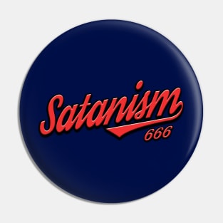Satanism 666 Retro Team Logo Pin
