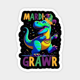 Mardi Gras 2024 Dinosaur Funny Mardi Gras Magnet