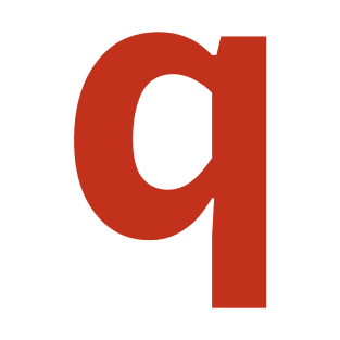 Letter q in Red Text Minimal Typography T-Shirt