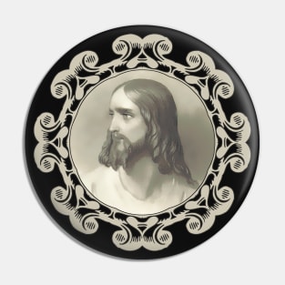 Christ Jesus portrait vintage frame Pin