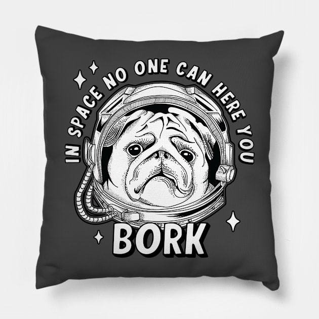 Space Pug Pillow by NinthStreetShirts
