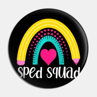 Womens Sped Squad Speducator Teacher Rainbow Special Education Pin