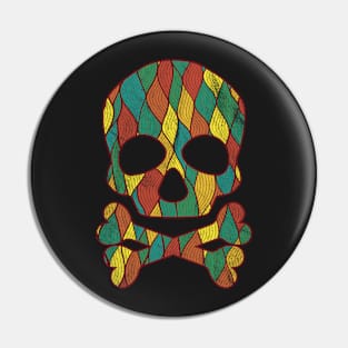 Skull and Bones Halloween Art Retro Pattern Pin