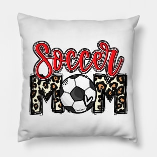 Soccer Mom Red Leopard Pillow