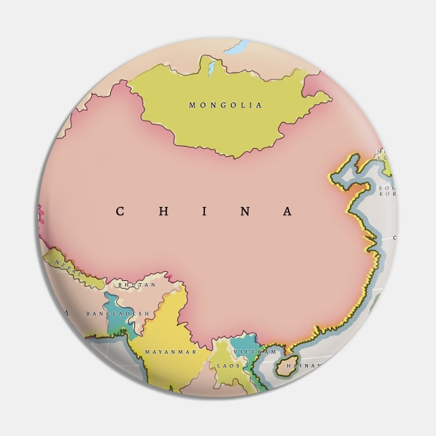 Illustrated map of China Pin by nickemporium1