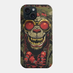 Vintage Design - Green Monster, a Horrifying Illustration. Phone Case