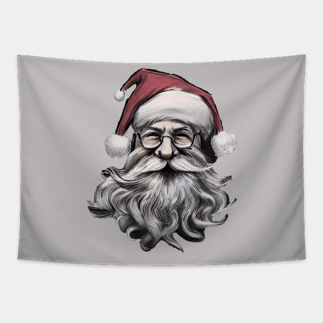 Santa Claus wearing Christmas Hat Tapestry by fistikci