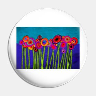 Flower Power Sixteen abstract flowers art Pin