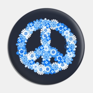 Peace Sign Blue Pin