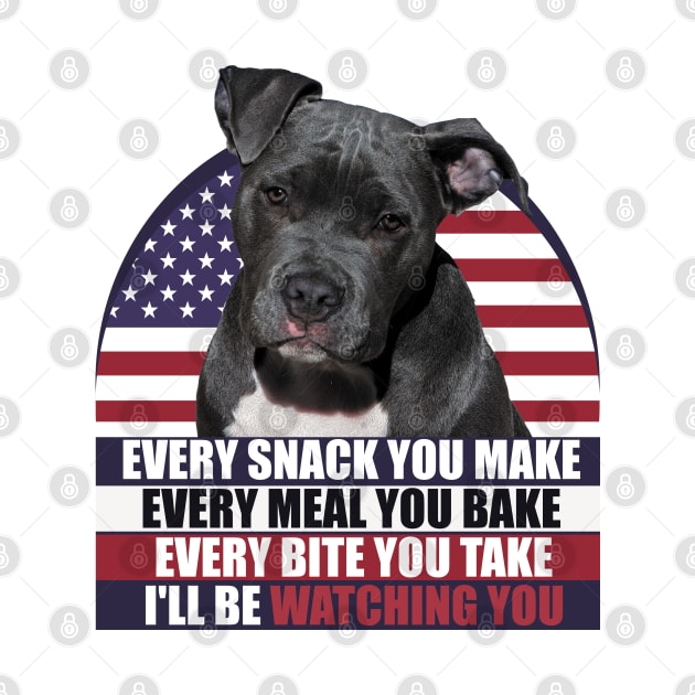 Black Pitbull Dog With American Flag Sarcastic Saying by badCasperTess