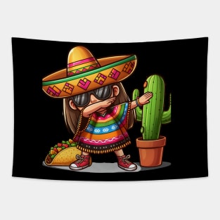 Celebrate Cinco de Mayo with our Dabbing Mexican  GIRL Tapestry