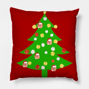 Christmas Tree with Poms Pillow