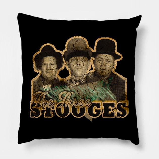 the three Stooges comedy//- vintage retro art Pillow by oeyadrawingshop