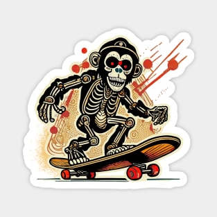 Monkey Skateboarder Magnet