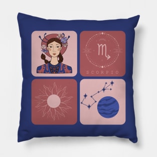 Hand Drawn Pattern Scorpio Art Pillow