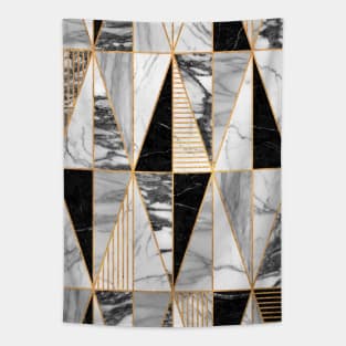 Marble Triangles - Black and White Tapestry