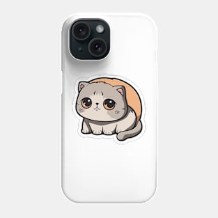 Adorable Scottish Fold Cat Sticker - Cute Kitten Phone Case