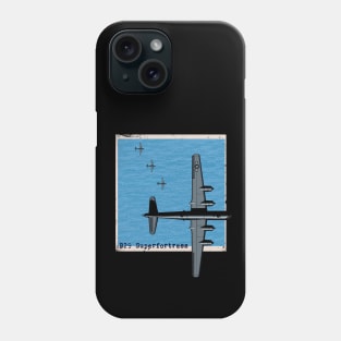 B29 Superfortress WW2 bomber airplane over the sea Phone Case