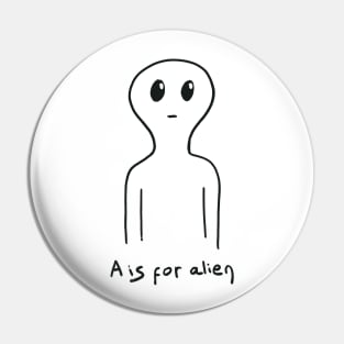 Cute alien drawing Pin