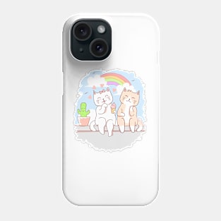 Cats eating ice cream Phone Case