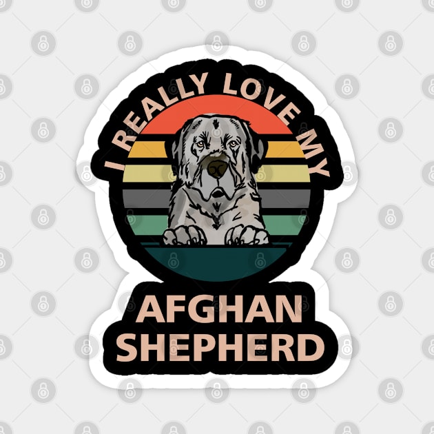 I Really Really Love My  Afghan Shepherd Dog Pet Gift Idea For Dog Dad Mom Sibling Magnet by familycuteycom