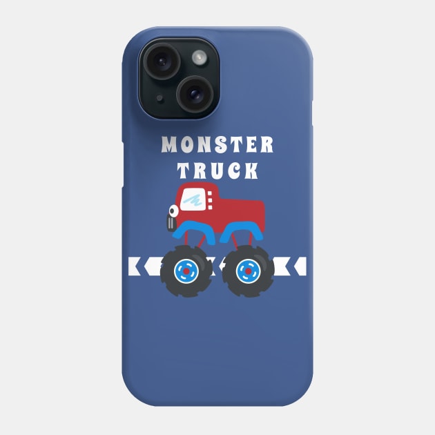 illustration of monster truck with cartoon style. Phone Case by KIDS APPAREL