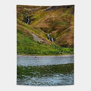 WATERFALL DOWN A GRASSY HILL Tapestry