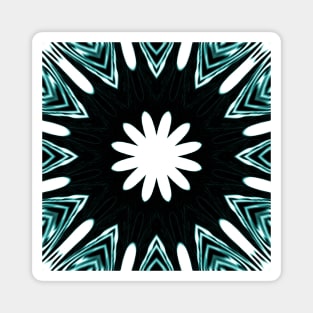 Teal Floral Modern Art Daisy Magnet