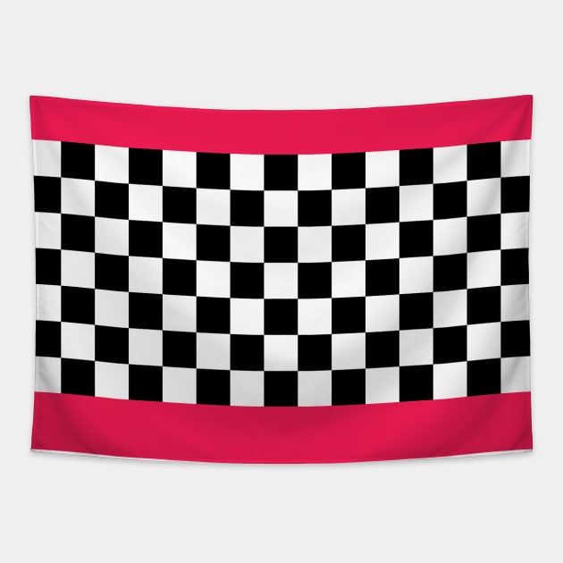 Checkerboard and pink Tapestry by LemonBox