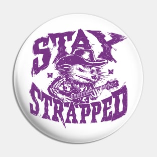 Opossum Cowboy Stay Strapped, Funny Possum Meme Pin