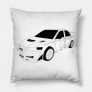 FF Lancer Evo VI Black Outline Pillow