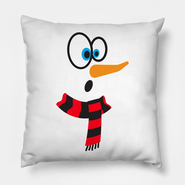 snowman face Pillow by MZeeDesigns