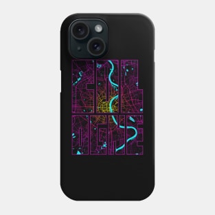 Cologne, Germany City Map Typography - Neon Phone Case